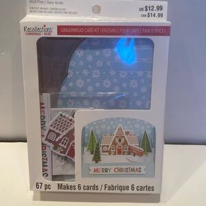 NWT Recollections Christmas Noel Gingerbread Card Kit
